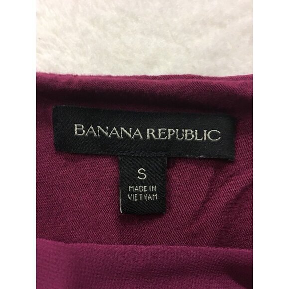 Banana Republic Small Ruffled Sleeve Blouse Solid Lined Career Top Shirt - Picture 7 of 8